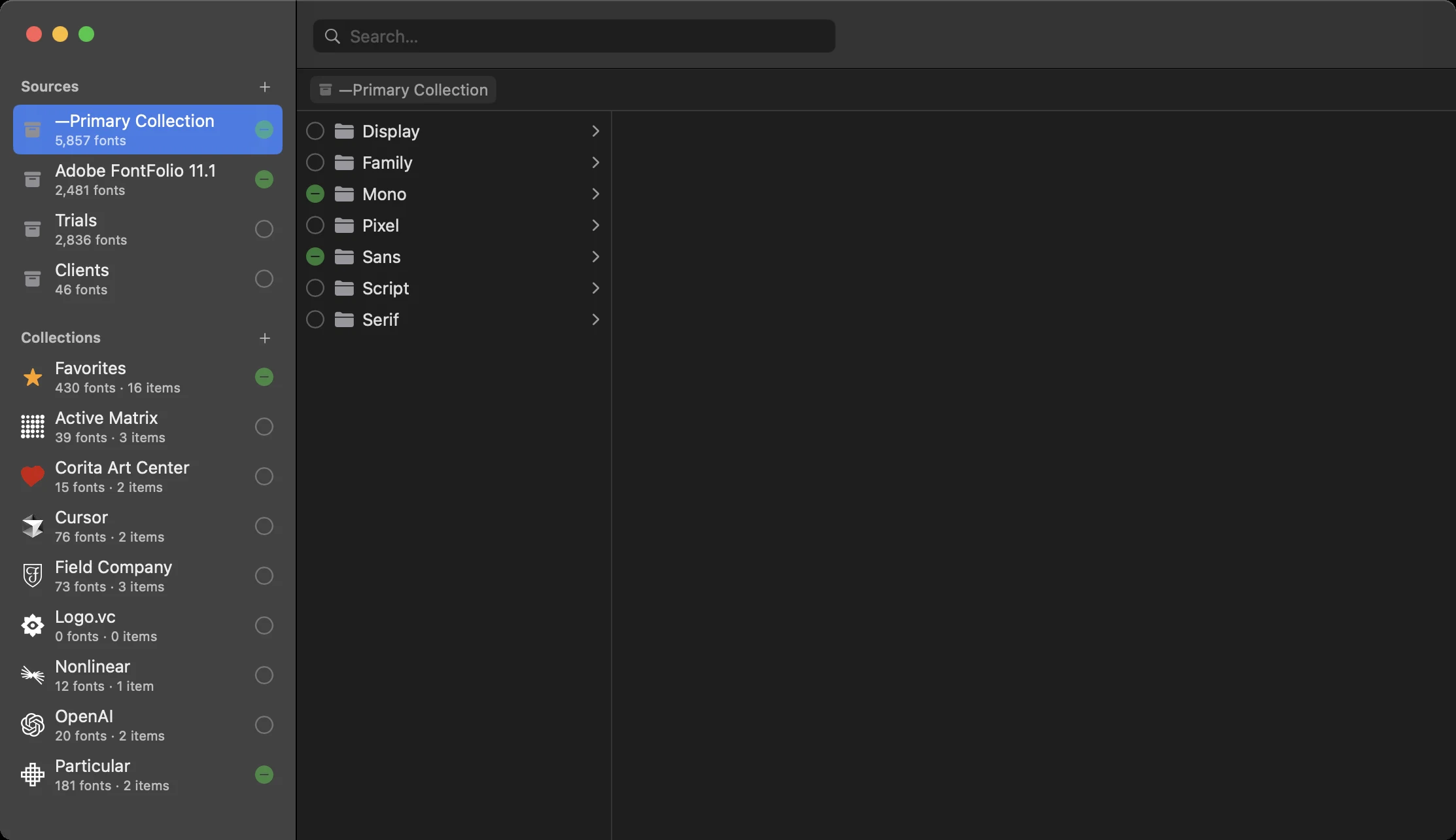 Browsing font folders